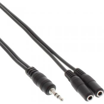InLine 99300D Y-Kabel, 3,5mm Klinke Stecker auf 2X 3,5mm Klinke Buchse, Stereo, 5m schwarz