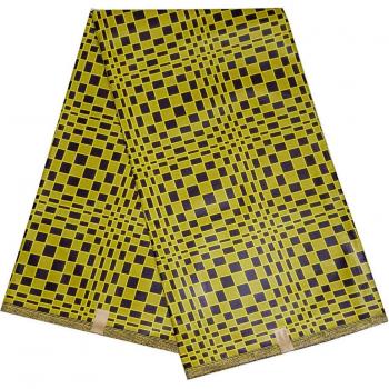 Éclat d’Afrique – Coton 100% Jaune, 6 Yards