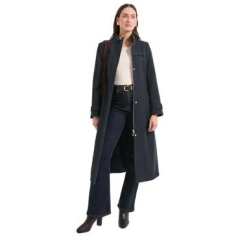Navy Funnel Neck Sleeve Detail Coat – Women’s Size 18