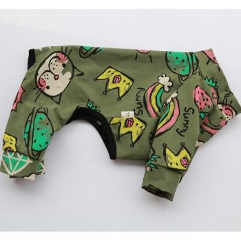 Casual Print Cotton Overalls with Stretch for Small Dogs and Chihuahuas