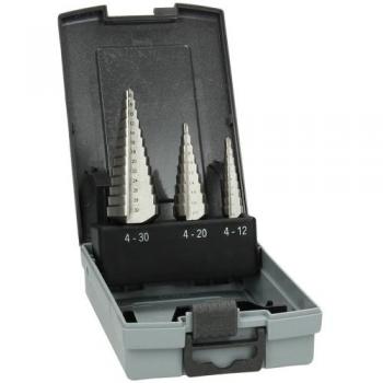 Puntine ad alta velocità HSS Hikoki – set 3 (4‑12 mm / 4‑20 mm / 6‑30 mm)