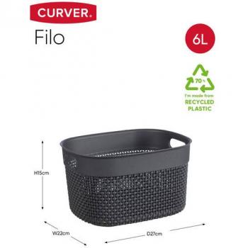 Cesto Keter Curved 27x22x15 grigio