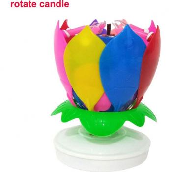 Rotating Lotus Birthday Candle