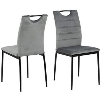 ACTONA GROUP Esszimmerstuhl Dia, 4er Set, Samtvelours, grau