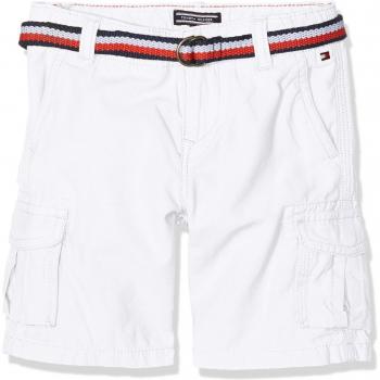 Tommy Hilfiger Pantalones Cortos Cargo Ame Whs Gd, Bañador para Niñas, Blanco