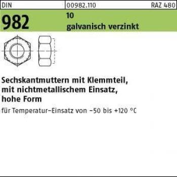 Reyher Sicherungsmutter – M24, 6‑Kante, DIN 982, 10 % Galvanisierungs­schutz