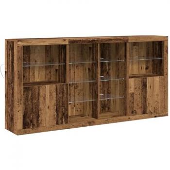 Buffet Vidaxl Lumière LED en bois reconstitué 202 × 37 × 100 cm