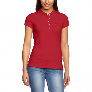 Coton Polo Tommy Hilfiger Femme – Style Slim, Rouge (XL)