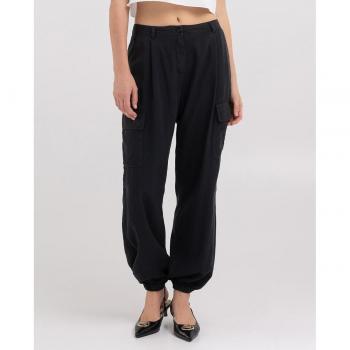 Replay: pantalones jogger cargo negros para mujer