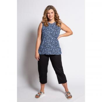 Pantaloni 7/8 donna, cintura elastica, gamba ampia, nero, taglia 56, Ulla Popken