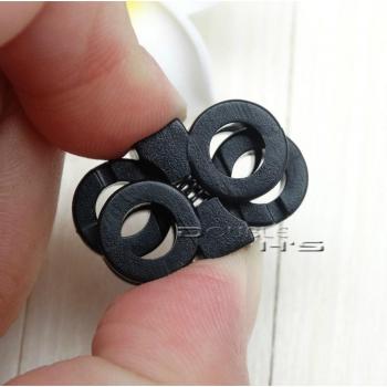 Kit de 10 Hebillas de Cordón 5,7 mm – Negro y cierre palanca