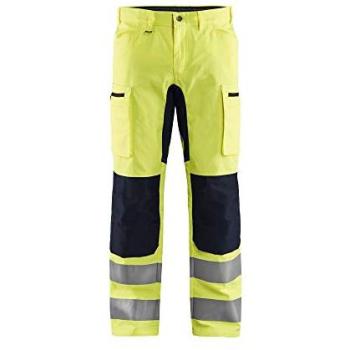 Pantalon de Sécurité Haute Visibilité Stretch Jaune Fluo/Noir XS