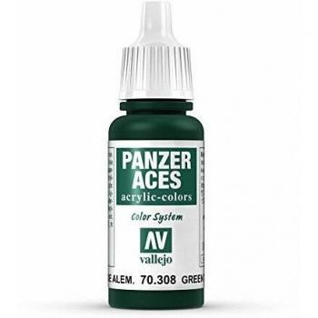 Green Tail Light German Acrylic Paint, 17 ml, Panzer Aces by Vallejo