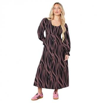 Womens Petite Pink Spot Scoop Neck Shirt Dress