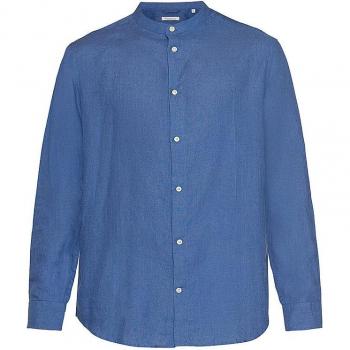 Knowledge Cotton Apparel Leinenhemd Herren Blau XL