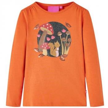 Kids' Long Sleeve T-Shirt in Burnt Orange 116