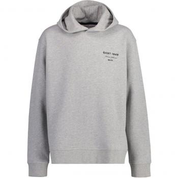 Felpa Gant 90689 con Cappuccio Light Grey Melange 15 Anni