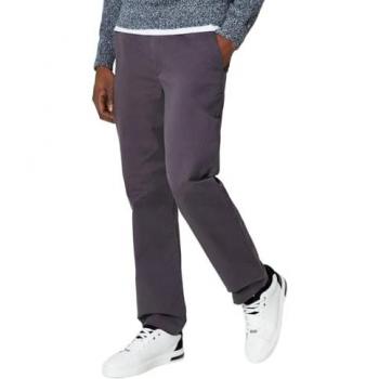 Dark Grey Straight Fit Chino Trousers