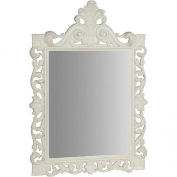 White Antique Biscottini Wooden Hanging Mirror – Crafted in Italy