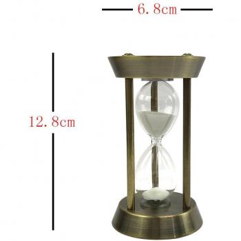 Reloj de arena de 17 cm, adorno metálico para espacios