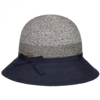 Navy Contrast Brim Toyo Hat for Women