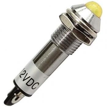 Témoin d’état AERZETIX C43618 – 12 V DC, LED jaune, forme ronde convex