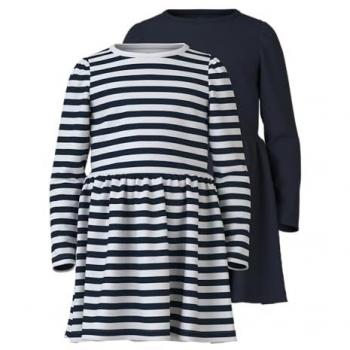 NAME IT 'NMFVivia' Vestido en Tonos Marino y Blanco