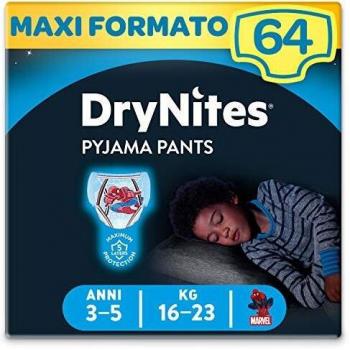 Huggies DryNites pantaloni del pigiama usa e getta per ragazzi in Marvel Design 3-5 anni confezione jumbo 4 x 16