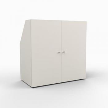 Meuble de rangement sous pente avec 2 portes blanc