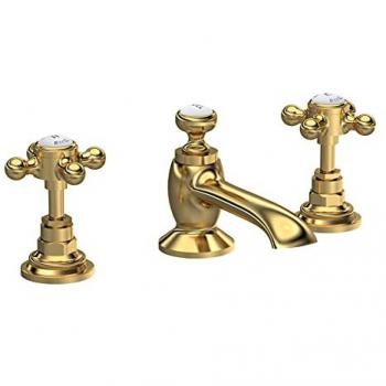 Topaz Brushed Brass 3 Hole Basin Mixer Tap with Pop-Up Waste