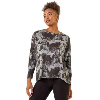 Veste fluide Roman Gris décorée de motifs
