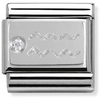 Nomination Classic Silvershine Zodiac Aquarius Charm