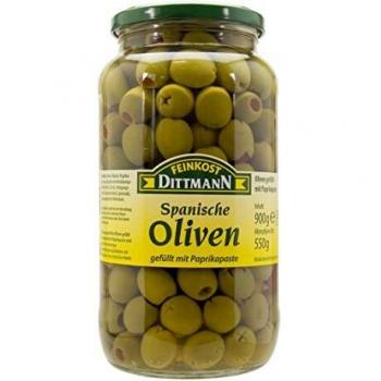 Dittmann Sp. Grüne Oliven – Paprikafüllung 550 g