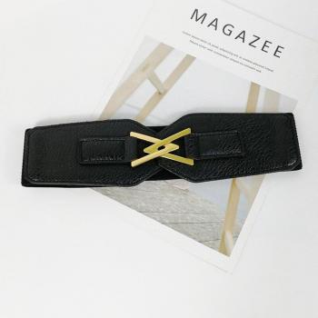 Cuir de créateur ceinture large et stretch