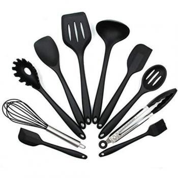 DIKER 10pcs Silicone Kitchen Utensil Set for Nonstick Cookware
