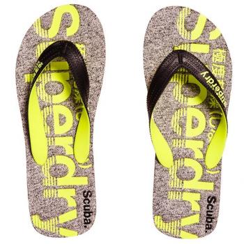 Superdry Flip Flop, Chanclas de Hombre, (Grey Grit/Fluro Lime NI6), 42/43 EU