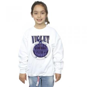 Kid’s Violet Twist Classic Sweatshirt (White) – Willy Wonka Brand