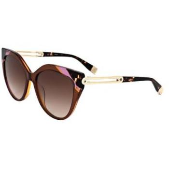 Furla SFU683 06X5 – Lunettes solaires acétate marron & orange pour femmes