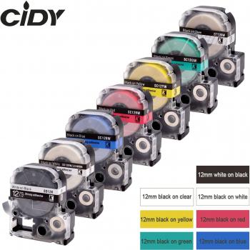 Etiquetas Estándar 12 mm (SC12GW, SC12YW, SC12BW, SC12RW) – KingJim/Epson