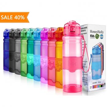 HoneyHolly Reusable Leakproof Sports Bottle for Kids (Multiple Sizes)
