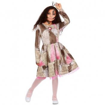 Disfraz infantil de Muñeca Vudú marrón y rosa