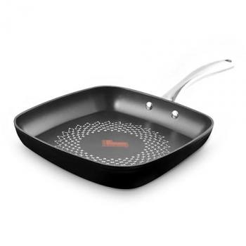 Tower Smart Start 26cm Non-Stick Ultra Forged Aluminium Grill Pan with Easy Clean Aeroglide