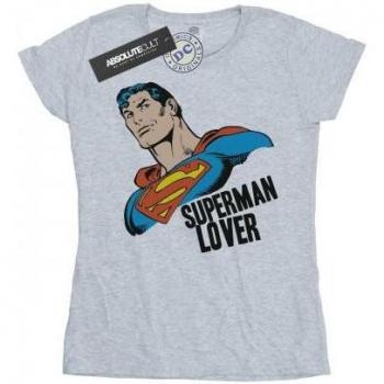 DC Comics Ladies Superman Lover Cotton T-Shirt XL White