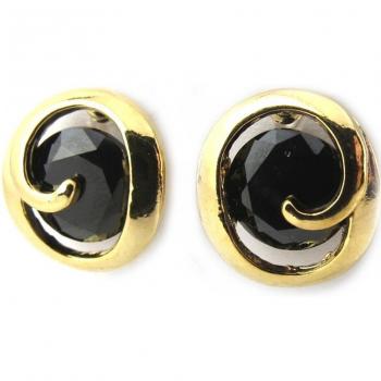 Aretes Les Trésors De Lily N0256 Sissi Negro Oro