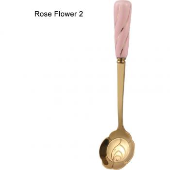 Cuillère à remuer en céramique orné de fleurs