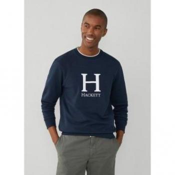 Felpa Uomo Hackett Heritage Large H Navy XS