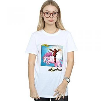 Deadpool Damen-Shirt: „Hey, Boyfriend!“ – weißes Baumwoll-Design
