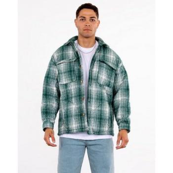 COFI Casuals Herren Flanell Hemdjacke kariert Kapitone Jacke