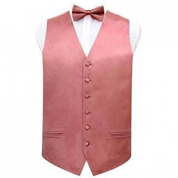Satin Formal Vest & Bow Tie Combo – Dusty Pink, Men’s 42