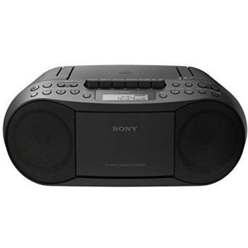 Sony CD/MP3 and Cassette Player Recorder With FM Radio Black Boombox, CFD-S70